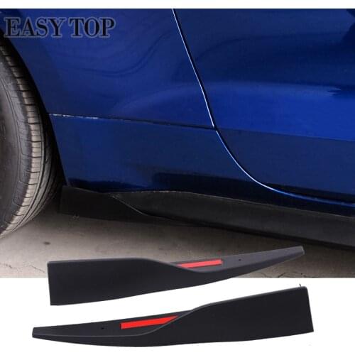 2PCS Car Body Side Skirts Extension Bumper Guard Protector Sticker For Mustang Roush 2015 2016 2017