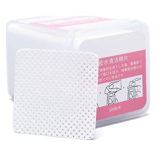 200Pcs/Pack White Lint-Free Nail Wipes Pure Cotton Nails Pads Paper Cleaner Wholesale