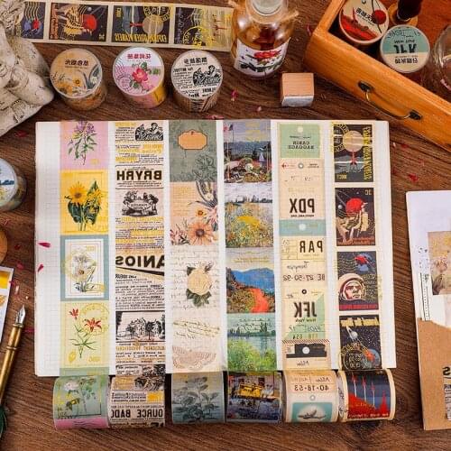 40mm*3m Time Workshop Series Washi Tape High Quality Creative Retro Bronzing Masking Tape Kawaii Decorative Sticker Stationery