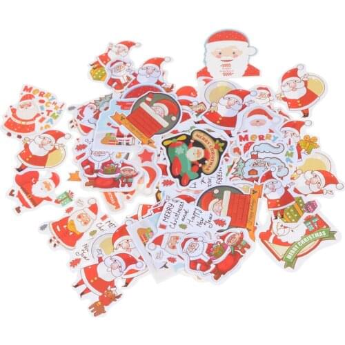 48pcs Creative Christmas stickers Merry Christmas Cake Decorative Sticker Scrapbook DIY Diary Album Stick Decoration 4.4*4.4cm