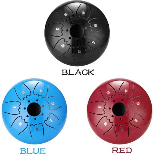 6 inch 7-Tone Steel Tongue Drum Mini Hand Pan Drums with Drumsticks Percussion Musical Instruments