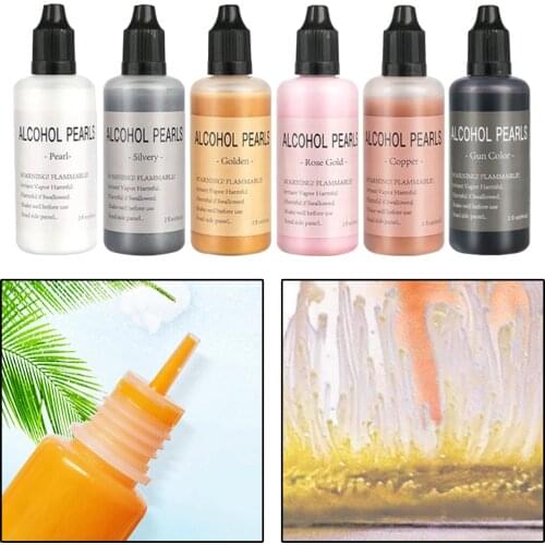 6Pcs Alcohol Ink Metallic Colors 60ml for DIY Epoxy Resin Casting Acrylic