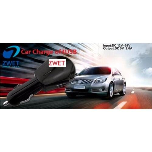 ZWET Car Charge of 4usb Port Car Charger Cigarette output 2A car charger 4usb high current car charger for apple for 4USB
