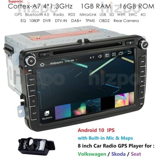 Car Radio Head Unit 8''For Volkswagen/Magotan/VW Passat B7 B6 CC 2 Din Android 10 DVD Autoradio Multimedia GPS Navigation 1GBRAM
