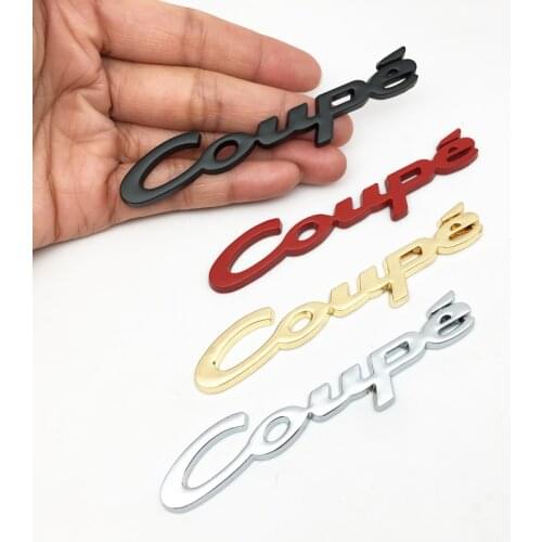 Car styling 3D metal COUPE Logo Car Sticker Side Emblem Tail Badge Auto Rear Trunk Decal for Audi Nissan Honda Hyundai Kia