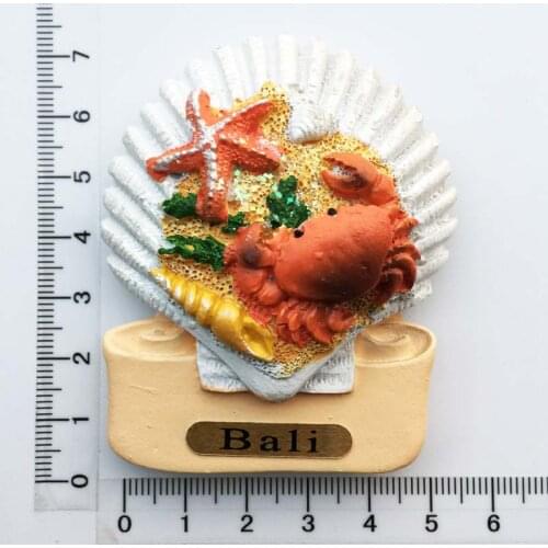 Bali tourist souvenir shell marine wind resin painted crafts magnetic stickers refrigerator