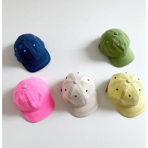 Childrens Kid Baseball Cap For Girls Boy Hats Sunscreen Baby Hat Hip Hop Cute Candy Color Kids Caps