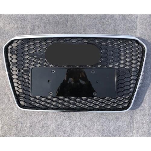 For RS5 Style Front Sport Hex Mesh Honeycomb Hood Grill Chrome Frame Black Grill for Audi A5/S5 B8.5 2012 2013 2014 2015 2016
