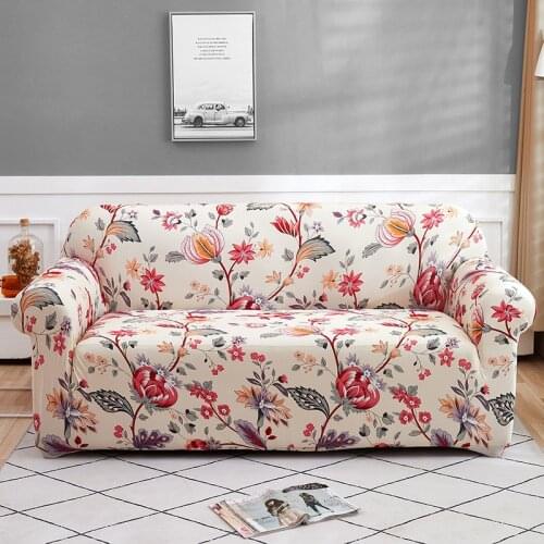 Floral Printing Stretch Sofa Cover Elastic Furniture Protector Slipcovers Couch Cover 1/2/3/4-seater Sofa Covers for Living Room