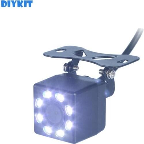 DIYKIT HD Waterproof Car Reverse 8 x LED Color Night Vision Rear View Backup Car Camera for Parking Assistance System