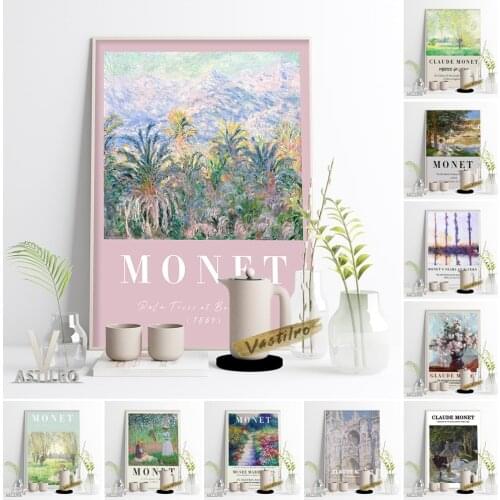 Claude Monet Exhibition Museum Poster On The Bank Of The Seine Bennecourt Wall Stickers Landscape Canvas Painting Wall Art Decor