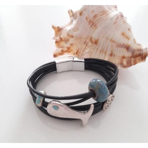 Goodtime Leather Bracelet Leather Cord Women Handmade Jewelry