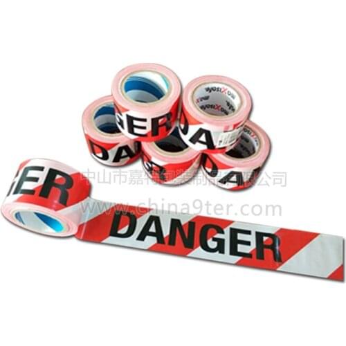 Red-White Danger Tape Safety Plastic Warning Tape No Adhesive Barricade Tape Factory Spot Sell
