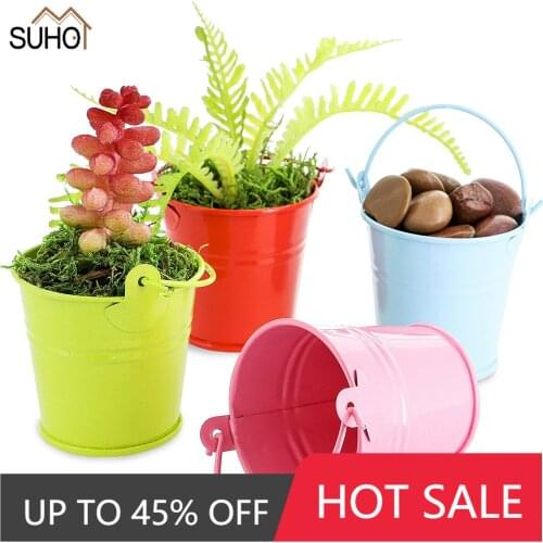 Creative Mini Flower Pot Metal Barrel Plant Succulent Plant Flowerpot Home Office Decor Dropship Mini Plant Pot Garden Container