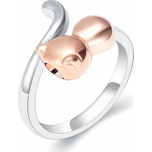 Cremation Jewelry Ring for Ashes Adjustable Cute Cat Urn Rings Holder for Pet Ashes Cremation Urn Keepsake Memorial Ring