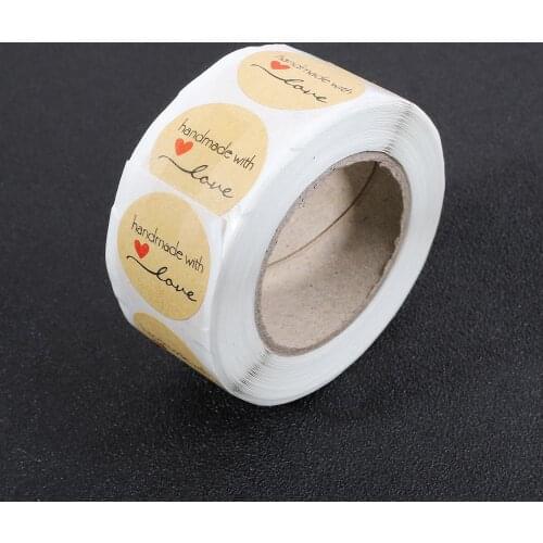 Round Gold 500pcs/roll Thank You Love Heart Labels Stickers DIY Gift Wedding Decoration Candy Box Decor Sealing Label Sticker