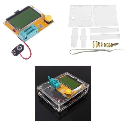 LCR-T4 Mega328 M328 Triode Capacitance ESR Meter MOS PNP Tester LCD Display Module+case diy electronics