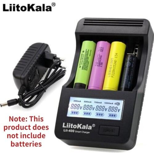 Lithium battery 1.2V four slot multifunctional charger with LCD display Simultaneous charging of 18650 / 266500 batterie Lii-400