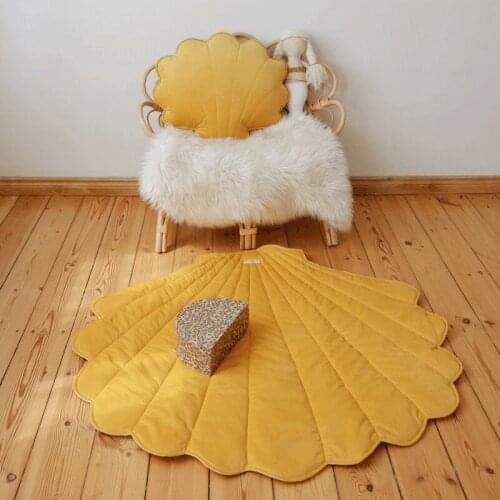 Cute Shell Shape Baby Crawling Play Carpet Blanket Newborn Baby Soft Cotton Rug Kids Non-slip Mat Children Room Decoration