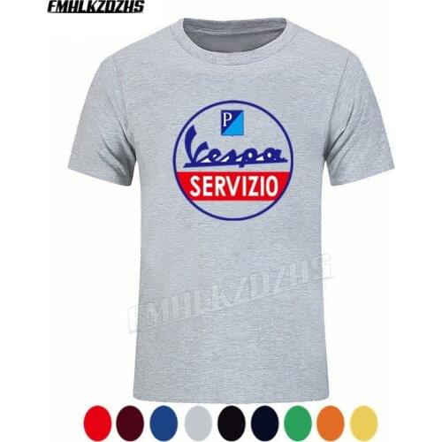 Men T Shirt Vespa Servizio Tshirt Man Clothes Cotton Short Sleeve Vespa T-shirts Adult XS-3XL Vespa service Tee Tops Brand T222