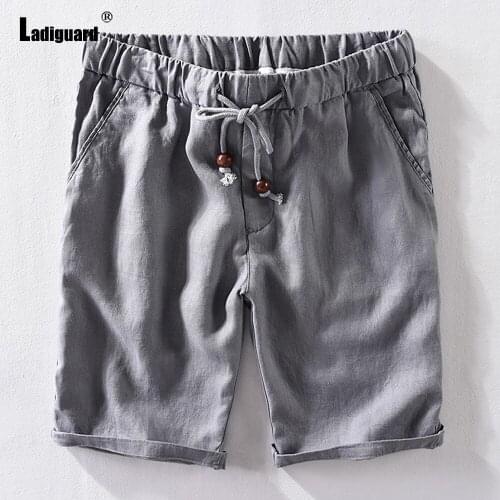 Plus Size Men Casual Linen Shorts Drawstring Half Pant with Pocket Sexy Male Clothing 2021 Summer New Leisure Beach Short Bottom