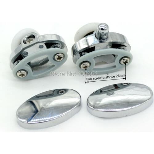 Set of 4 new Oval singel wheel Shower door rollers 25mm