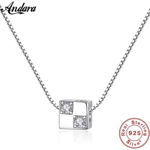 New Design Classic Chain Necklace 925 Sterling Silver Love Magic Square AAA Zircon Necklace High Quality Jewelry