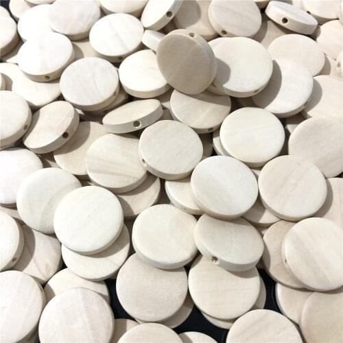 Flat Wood Beads for DIY Earrings Jewelry Making with Straight Hole Natural Round Maple Wooden Unfinished Beads Findings 10-40mm