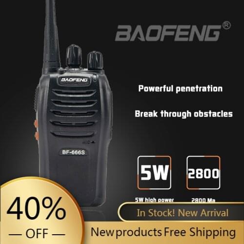 2021 Baofeng BF-666S Walkie Talkie 5W Portable Ham Cb Two Way Radio PTT Communicator Transmitter Transceiver Scanner for Police
