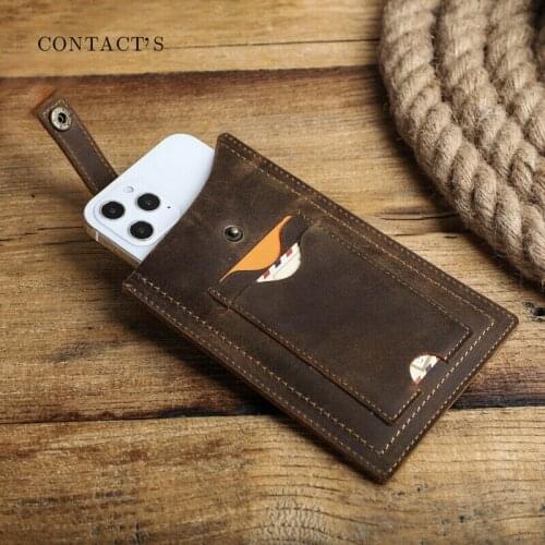 Retro Leather Mobile Phone Case Holster Waist Bag Card Holder Pouch w/ Belt Loop