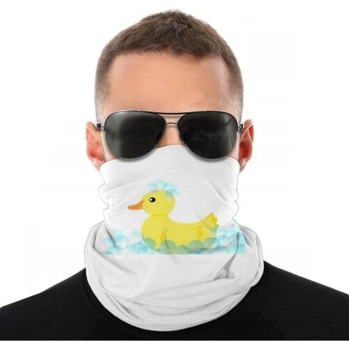 Rubber Ducky Bubbles Scarf Neck Face Mask Unisex Fashion Tube Mask Little duck Tubular Bandana Polyester Headwear Outdoor Hiking