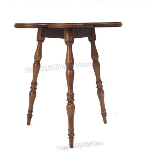 North American Town American Retro Solid Wood Bedroom Living Room Movable Small Apartment Sofa Corner Table Coffee Table