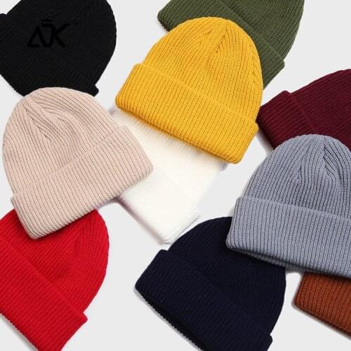 Knitted Winter Hats Stretchy Skull Cap Kids Bonnet High Quality Solid Color Breathable Fashion Casual Cap Boys Ribbed Cuffed Hat