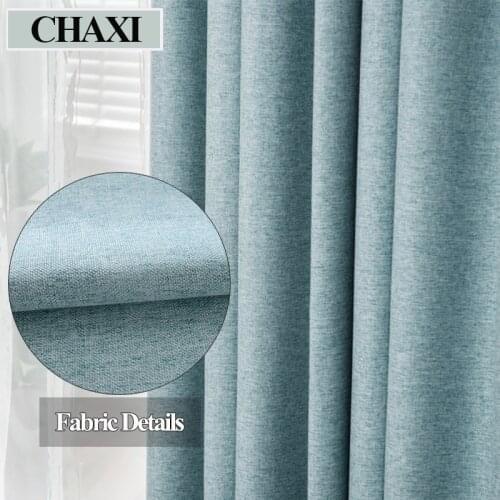 CHAXI Faux Linen 80%-85% Blackout Curtain Thermal Insulated Soundproof window Blinds Drapes for Bedroom Living Room Custom Made
