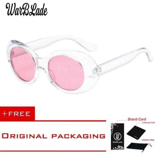 2018 Fashion Man New Oval Sunglasses For Female Transparent Gorgeous Granulated Lens Top Quality Sun Glasses For Men Women Pink