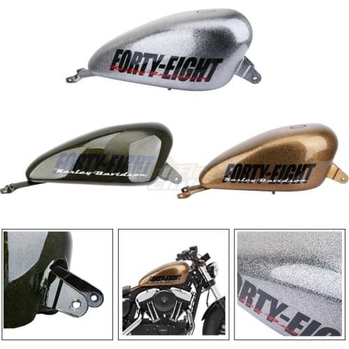 Gray Golden Motorcycle Gal Fuel Tank For Harley Sportster Iron XL 48 883 1200 Forty-eight Moto Accessories Oil Gas Tanks