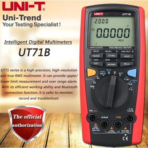 UNI-T UT71B Smart Digital Multimeter True RMS Multimeter USB/Bluetooth Data Transmission Dual Backlight Temperature Test
