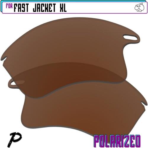 EZReplace Polarized Replacement Lenses for - Oakley Fast Jacket XL Sunglasses - Brown P