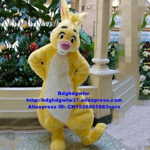 Yellow Long Fur Easter Bunny Osterhase Rabbit Hare Mascot Costume Cartoon Character Popular Campaign Open Business zx2320
