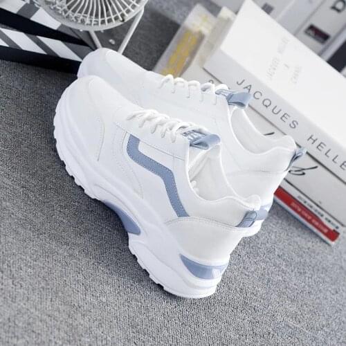 2021 Fashion Women Sneakers For Tennis Casual Shoes Comfortable White Flats Female Platform Shoes Lace Womens Chunky Sneakers