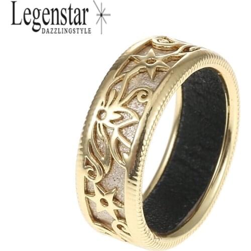 Legenstar Genuine 925 Rings for Women Flower Vintage Jewelry Interchangeable Leather Wedding Engagement Ring