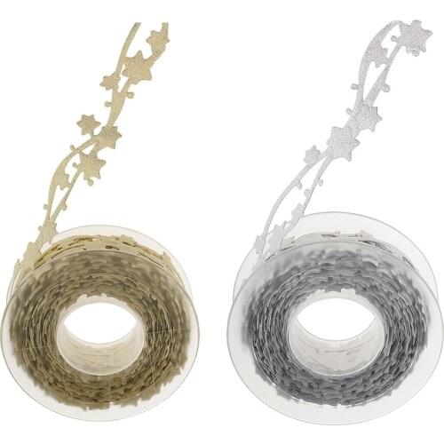 10m Long Star Trims Ribbon Gold/Silver Christmas Wedding Ornaments