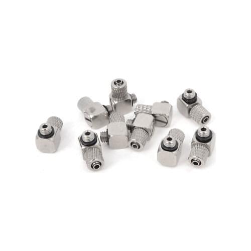 10 Pcs 5mm Male Thread Elbow Fitting Quick Joint Connector for 3mmx4mm Air Pipe
