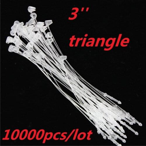 10000 Pcs/lot 3" Transparent Garment Price Tag Barbs Security Loop snap Lock Plastic Tag Fastener Hang Ties