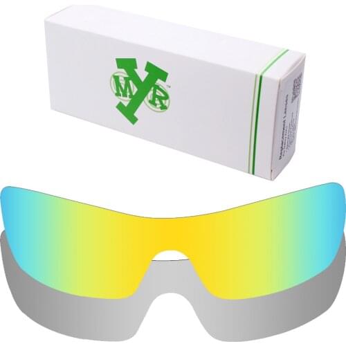 2 Pieces Mryok Anti-Scratch POLARIZED Replacement Lenses for-Oakley Batwolf Sunglasses Lens Silver Titanium & 24K Gold