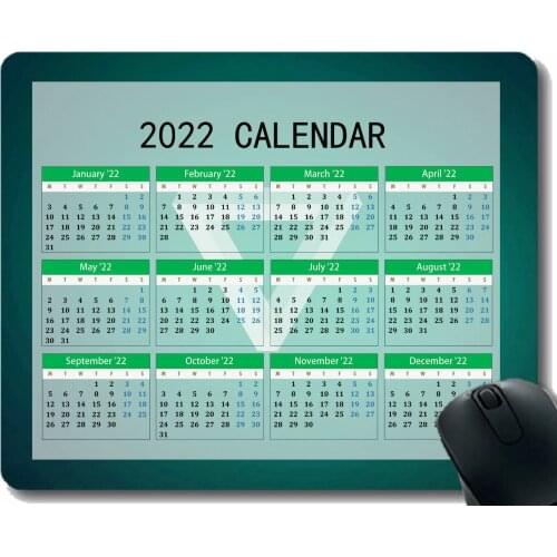 2022 Calendar Mouse Pad,Triangle Light Dark Shape Desktop Notebook Mouse Mat for Working and Gaming