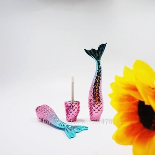 3ml/g Pink Blue Gradients Mermaid Lip Glaze Bottle Empty Gloss Tube Bottle Lipgloss Tube DIY Lip Gloss Cosmetic Container