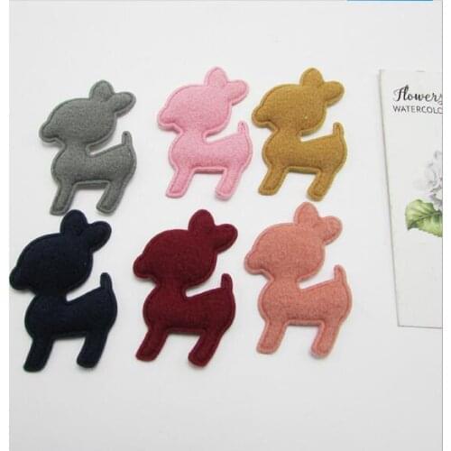 50pcs/lot Padded Felt Furry Dog Shape Applique Patches For Clothing Sew On Cloth Stickers Decoration, DIY Hair Accessories
