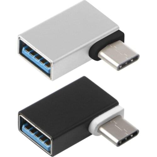 90 Degree aluminum Type C To USB 3.0 Female Data OTG Converter For Macbook Android Phone