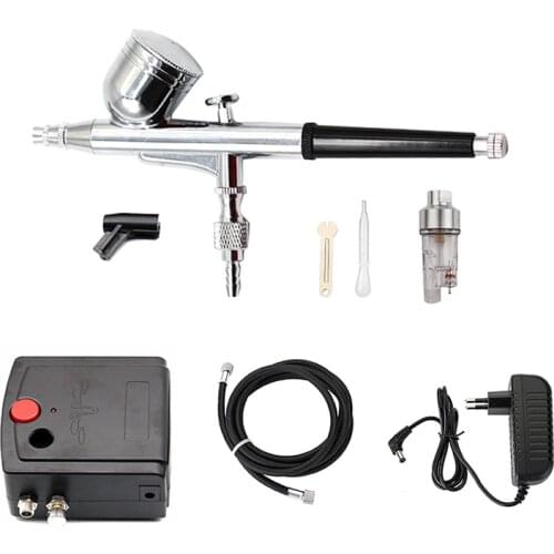 Dual Action Airbrush Spray Gun Air Compressor Kit Art Painting Tattoo Manicure Craft Cake Spray Model Air Brush Nail Tool Set